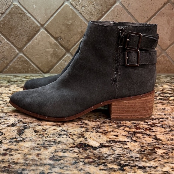 Bleecker & Bond Georgia Leather Suede Grey Ankle Boots Size 10 - Picture 5 of 11